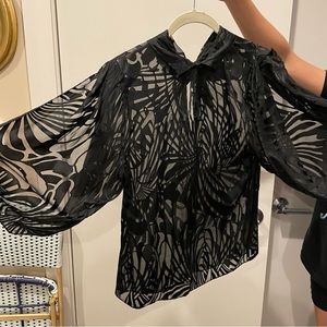 Vintage Phillip Lim 3.1 Sheer Top Black Size 8